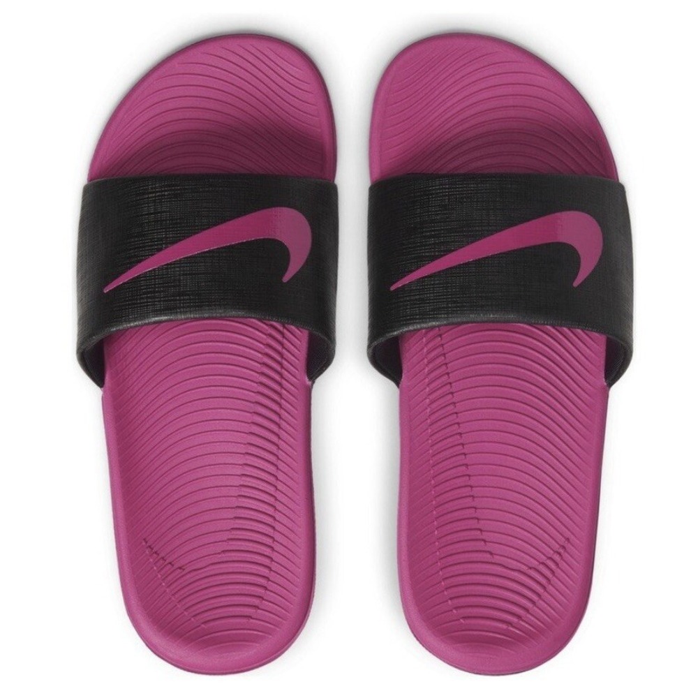 NIB - Nike‎ Kids Black/Vivid PInk Kawa Slide Size 12C - DD8519-001